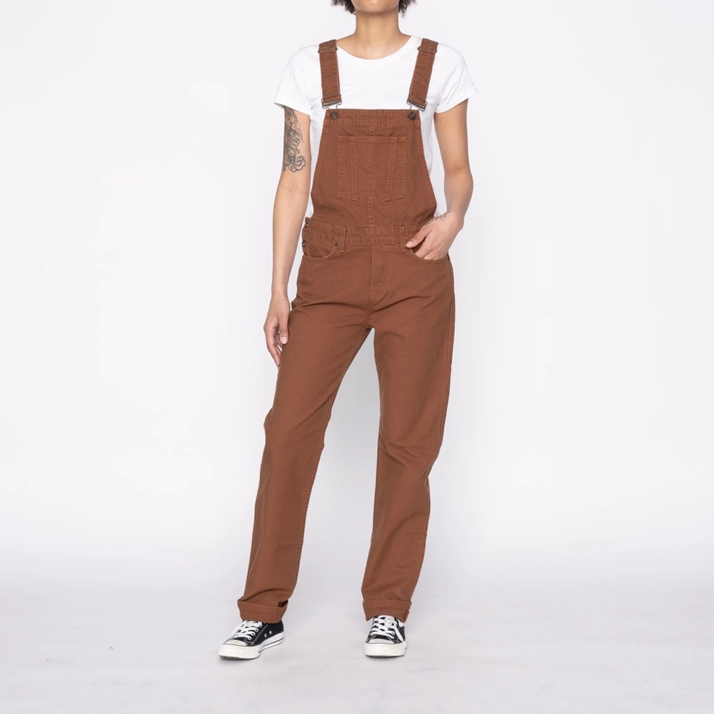 Naked & Famous Unisex Brick Canvas Overalls Size Medium Style# 301143545